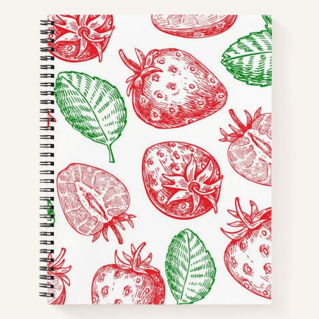 Cuaderno Patrón de fresa (Anverso)