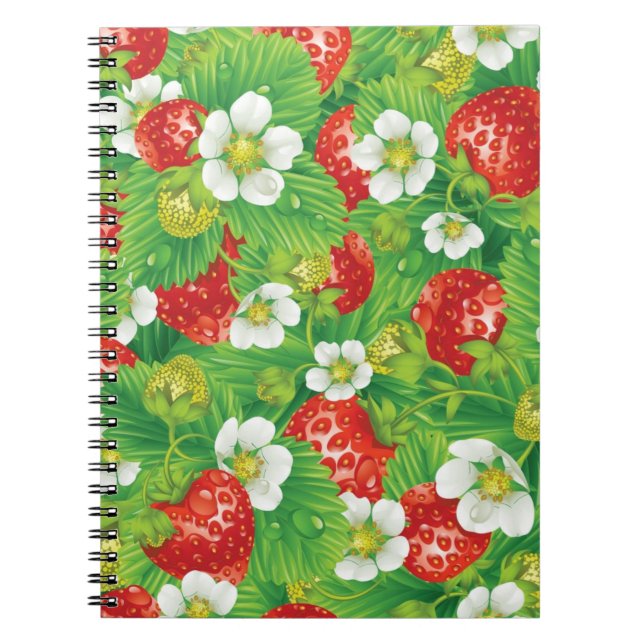 Cuaderno Patrón de fresa (Frente)