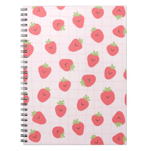 Cuaderno Patrón de Fresa Adorable – Fresa Kawaii