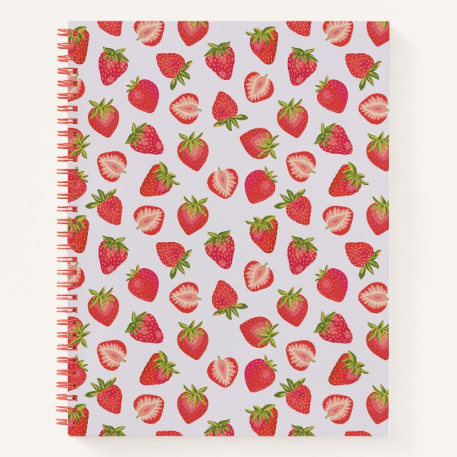 Cuaderno Patrón de fresa de verano (Anverso)
