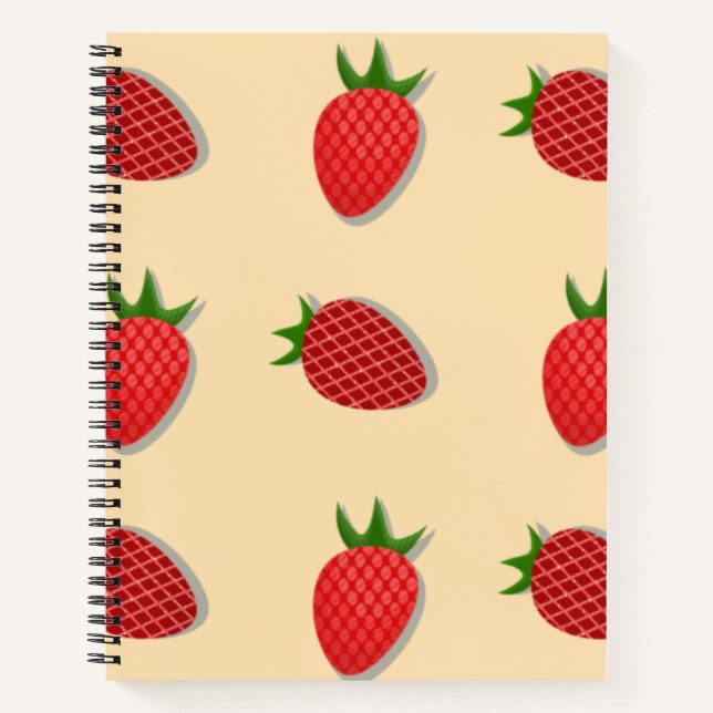 Cuaderno Patrón de fresa para buenas vibraciones en verano  (Anverso)
