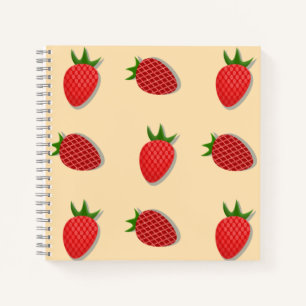 Cuaderno Patrón de fresa para fruta de verano buenas vibras