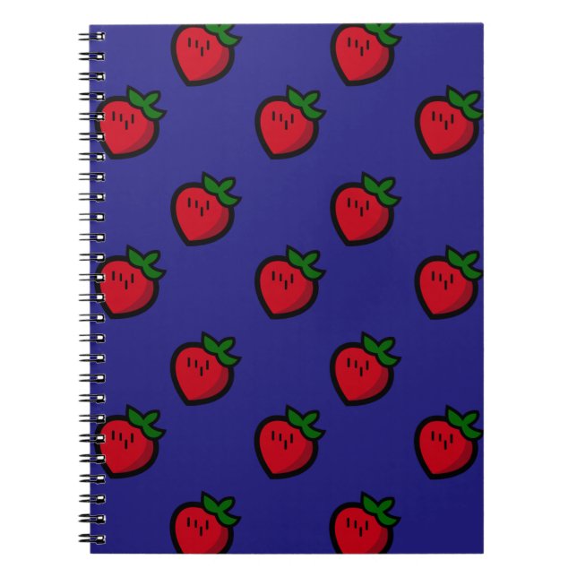 Cuaderno Patrón de fresa roja curada para los vegetales (Frente)