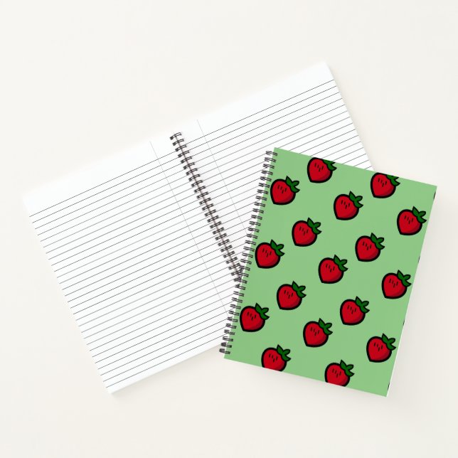 Cuaderno Patrón de fresa roja curada para los vegetales (Interior)