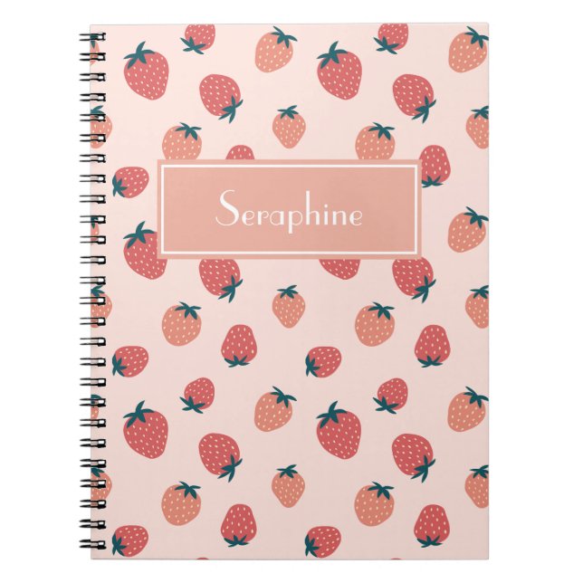 Cuaderno Patrón de fresa suave (Frente)