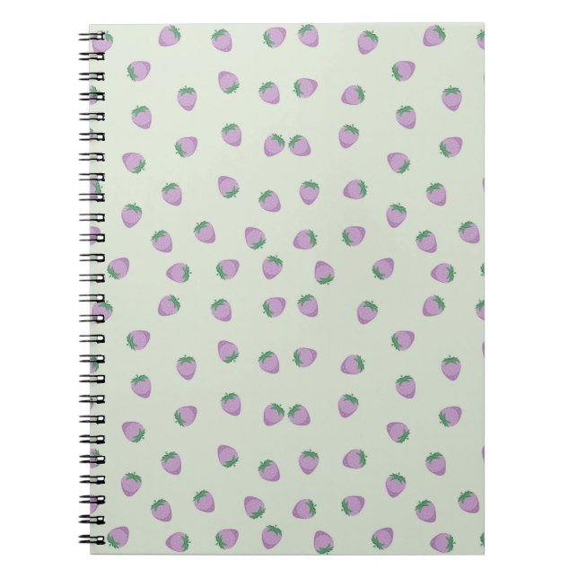 Cuaderno Patrón de Fresas Moradas (Frente)