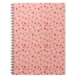 Cuaderno Patrón de fresas y flores