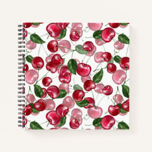 Cuaderno Patrón de fruta de cerezo