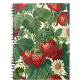 Cuaderno Patrón de Fruta de Fresa 