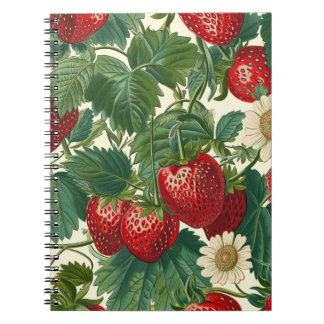 Cuaderno Patrón de Fruta de Fresa 