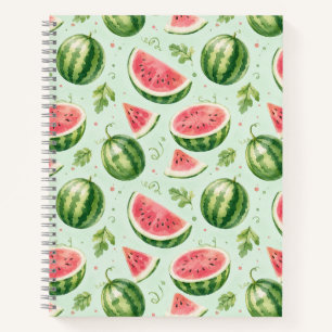 Cuaderno Patrón de Fruta de Verano Acuarela Sandía
