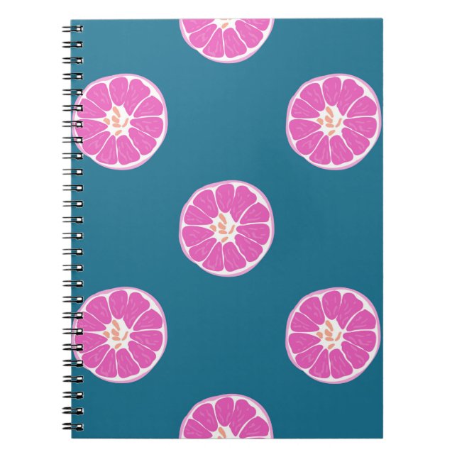 Cuaderno Patrón de fruta sin fisuras con naranja. abstracto (Frente)
