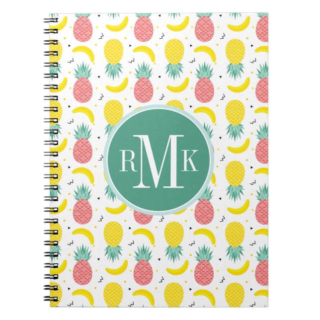 Cuaderno Patrón de fruta tropical colorido (Frente)