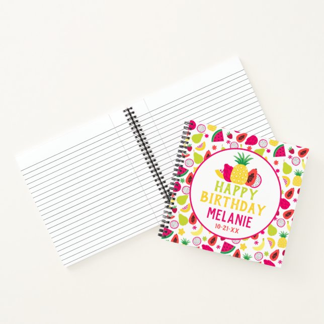 Cuaderno Patrón de Fruta Tropical Divertido Cumpleaños Tutt (Interior)