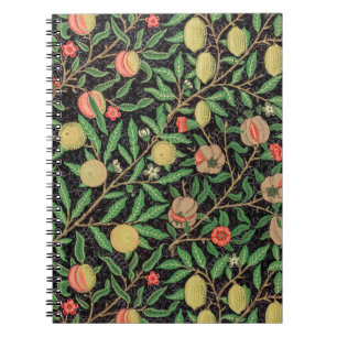 Cuaderno Patrón de fruta verde y roja de William Morris.