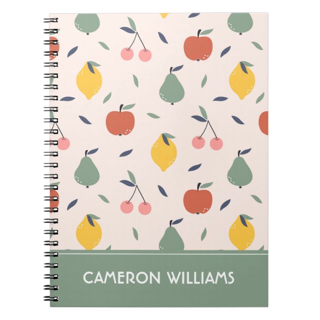 Cuaderno Patrón de frutas de corte (Frente)