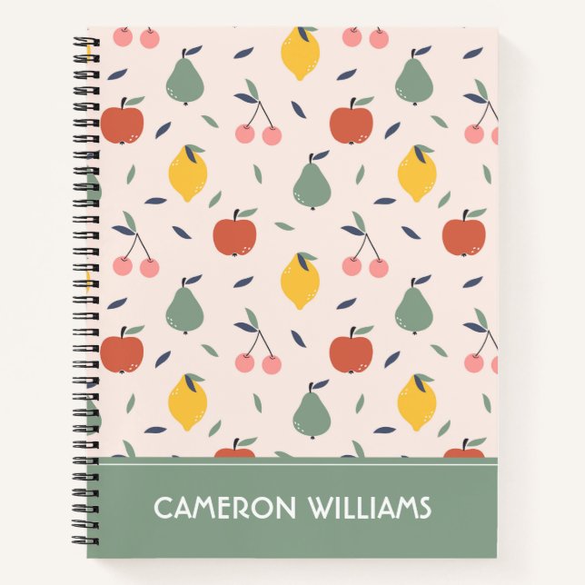 Cuaderno Patrón de frutas de corte (Anverso)