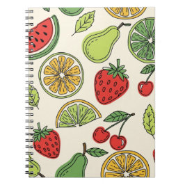 Cuaderno Patrón de frutas fresco y divertido