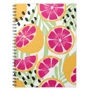 Cuaderno Patrón de frutas sin fisuras, pomelo con l tropica