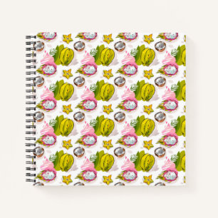 Cuaderno Patrón de frutas texturadas a mano libre