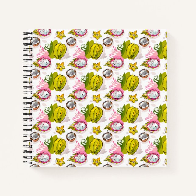Cuaderno Patrón de frutas texturadas a mano libre (Anverso)