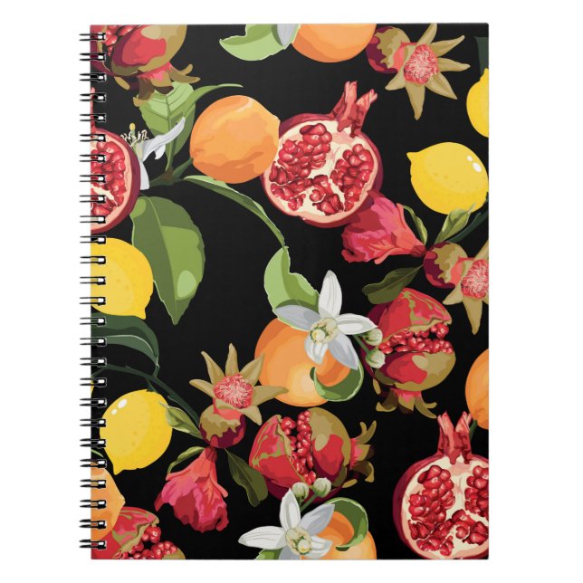 Cuaderno Patrón de frutas tropicales sin foco. Backgroun ex (Frente)