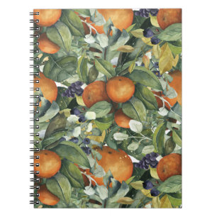Cuaderno patrón de frutos de caída del naranja