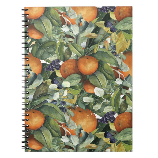 Cuaderno patrón de frutos de caída del naranja (Frente)