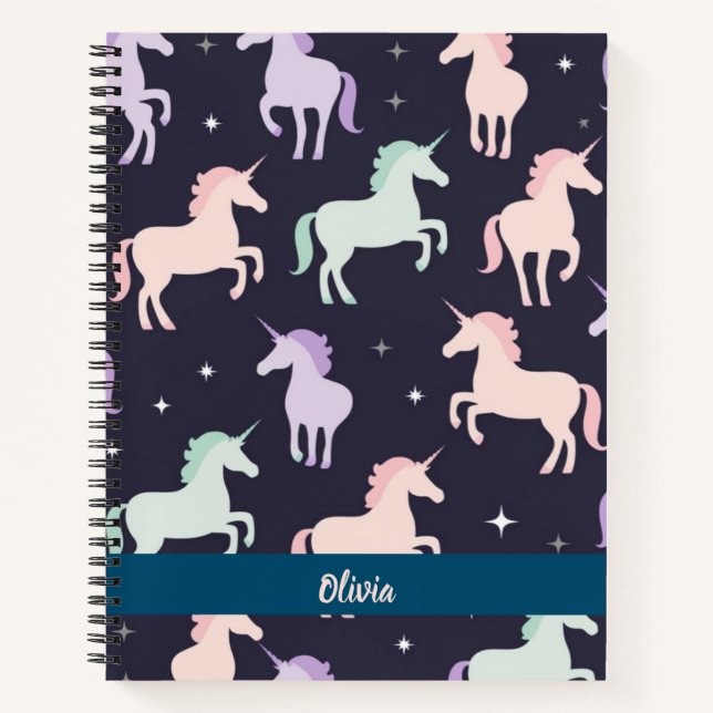 Cuaderno Patrón de galaxia cósmica de Unicornio (Anverso)