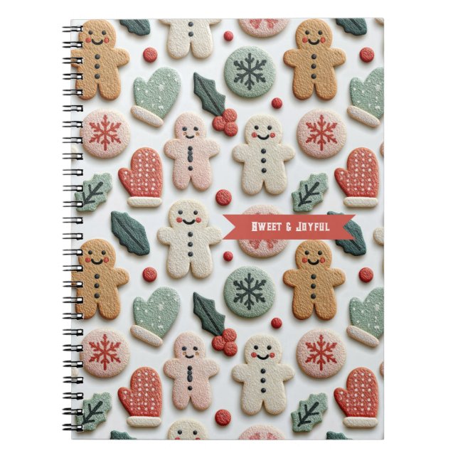 Cuaderno Patrón de Galletas de Navidad Adorables (Frente)