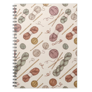 Cuaderno Patrón de ganchillo y punto de bolas de hilo vinta