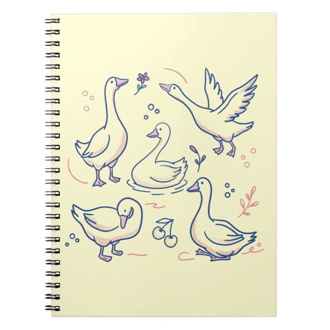 Cuaderno Patrón de ganso divertido (Frente)