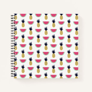 Cuaderno Patrón de garabato de piña y sandía