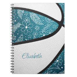 Cuaderno Patrón de garabato deportivo boho azul verde blanc