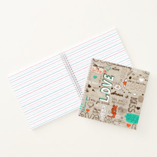 Cuaderno Patrón de garabatos de citas de amor