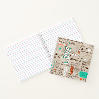 Cuaderno Patrón de garabatos de citas de amor