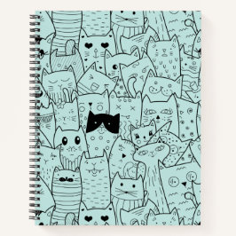 Cuaderno Patrón de garitos de gato de Kawaii