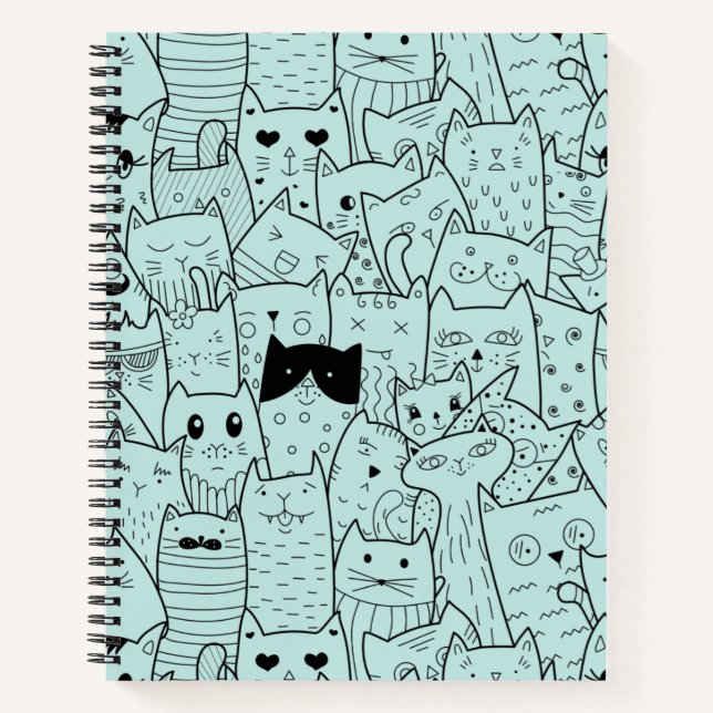 Cuaderno Patrón de garitos de gato de Kawaii (Anverso)