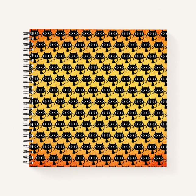 Cuaderno Patrón de gatitos negros (Anverso)