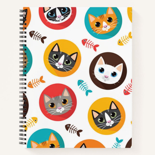 Cuaderno Patrón de gato (Anverso)