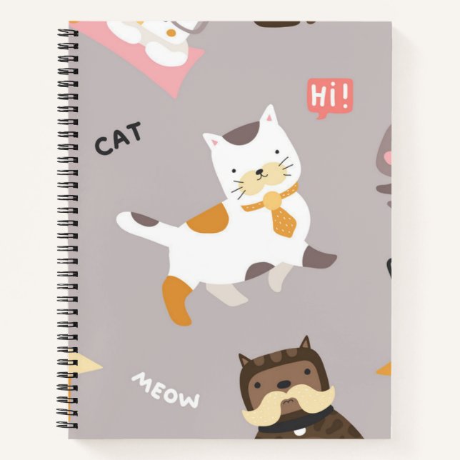 Cuaderno Patrón de gato (Anverso)