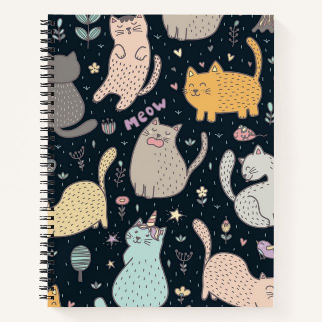Cuaderno Patrón de gato (Anverso)