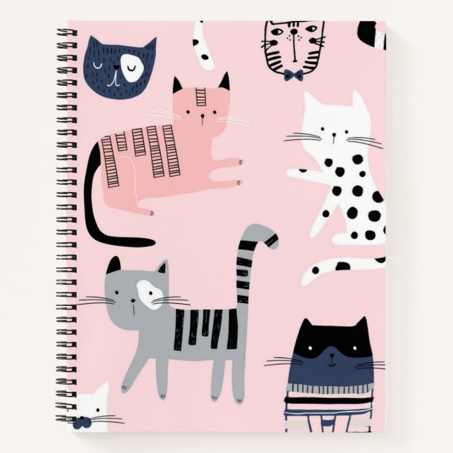 Cuaderno Patrón de gato (Anverso)