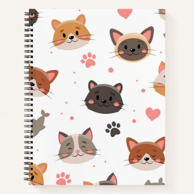 Cuaderno Patrón de gato (Anverso)