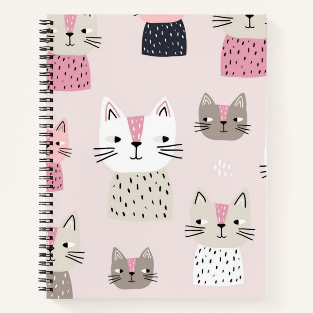 Cuaderno Patrón de gato (Anverso)