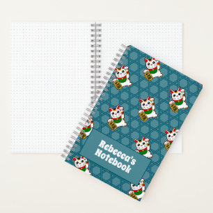 Cuaderno Patrón de gato afortunado de Maneki Neko japonés