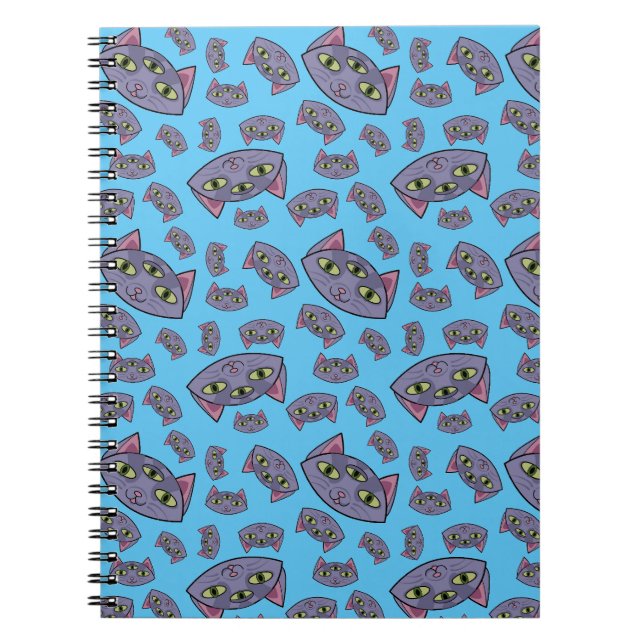 Cuaderno Patrón de gato alienígena (Frente)