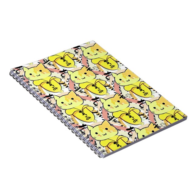 Cuaderno Patrón de gato bananero llorando (Lado Derecho)