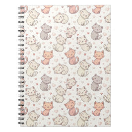 Cuaderno Patrón de gato Chibi lindo - Diseño de gatito Kawa
