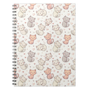 Cuaderno Patrón de gato Chibi lindo - Diseño de gatito Kawa